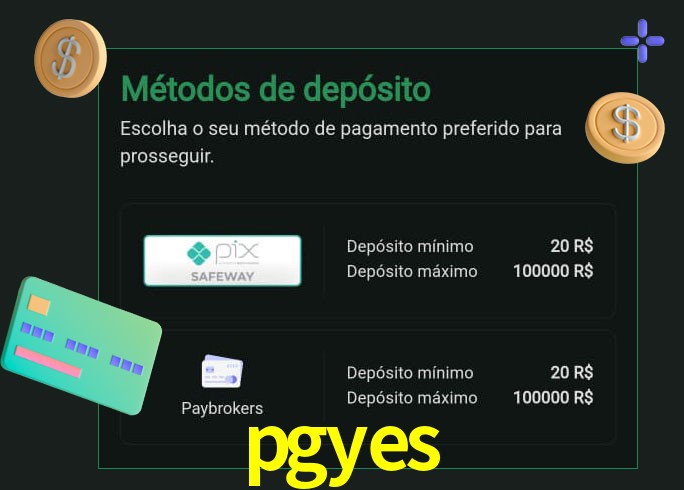 O cassino pgyes oferece uma grande variedade de métodos de pagamento